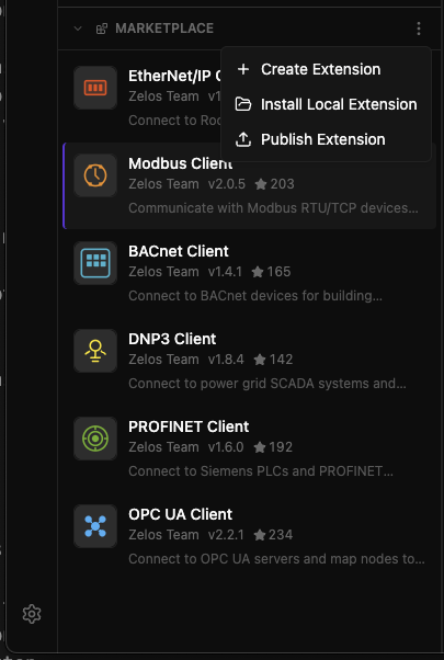 Marketplace Menu