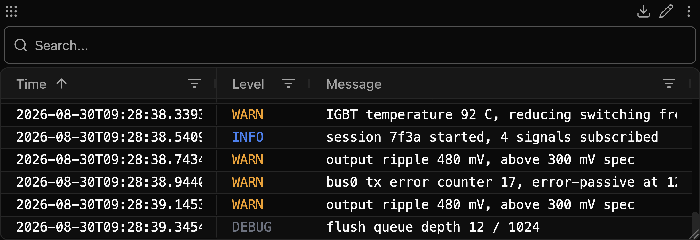 Log Panel Overview