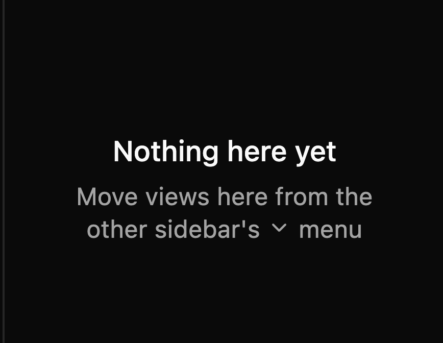 Empty sidebar message