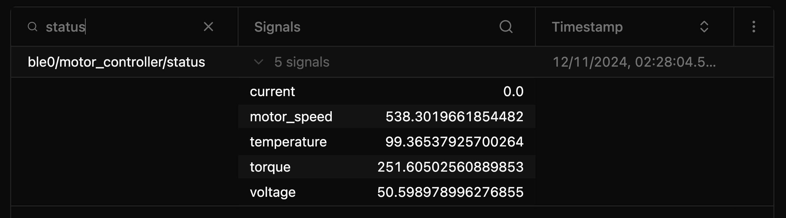 Column Filtering