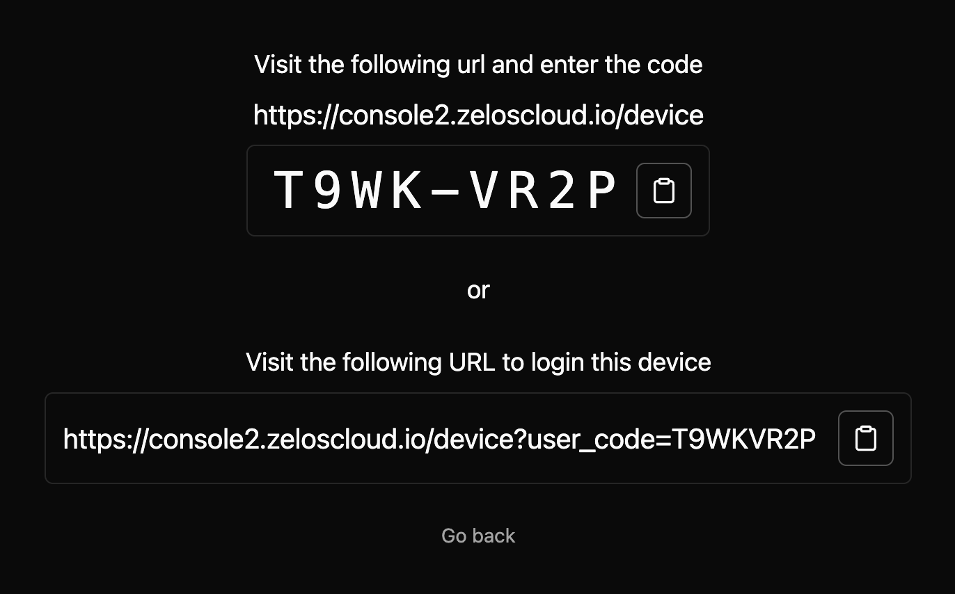 Log in with code